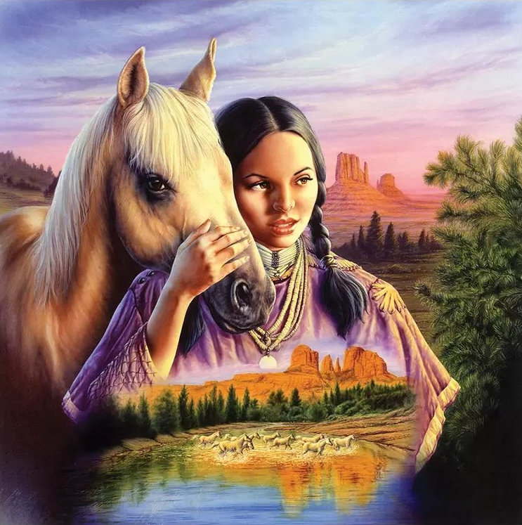 Diamond Painting Young Woman With Horses*