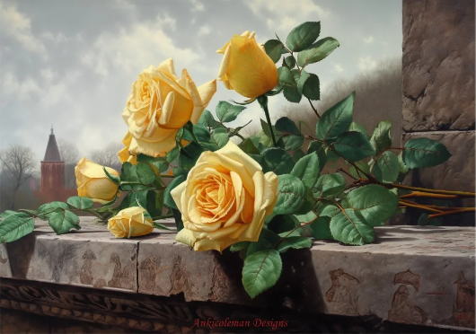 Diamond Painting Gula Rosor*