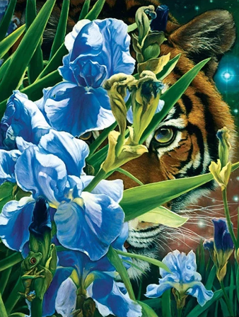 Diamond Painting Tiger Flower*