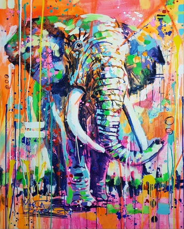 Diamond Painting Elephant Colorful Painting*