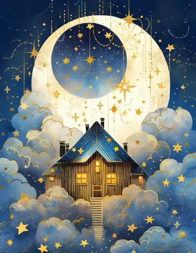Diamond Painting Moon House*