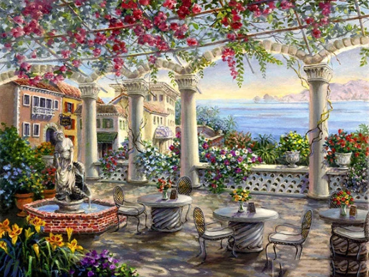 Diamond Painting Romerskt Cafe´*