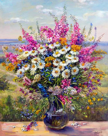 Diamond Painting Blomsterbukett Sommar*
