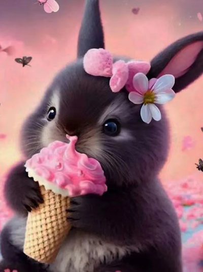 Diamond Painting Rabbit Icecreame*