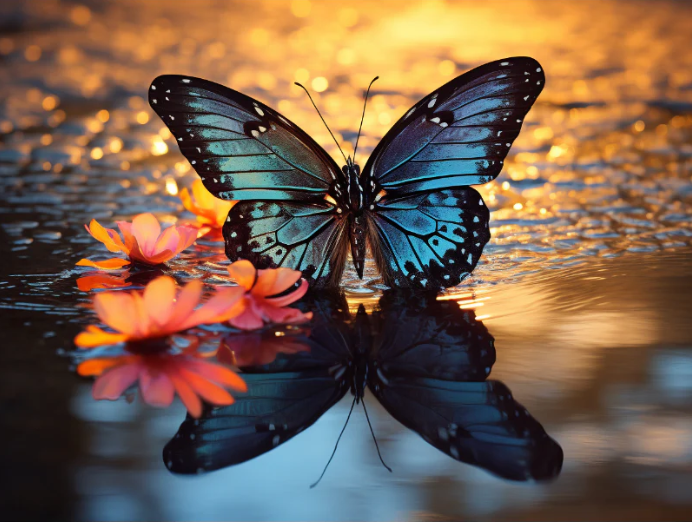 Diamond Painting Butterfly Reflection*