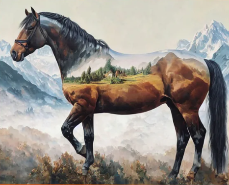 Diamond Painting Horse Nature*
