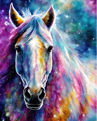 Diamond Painting AB Drills Horse Universe*