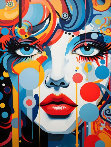 Diamond Painting Abstract Colors Woman*