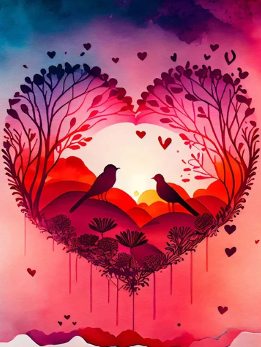 Diamond Painting Love Birds*