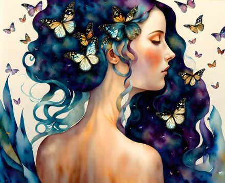 Diamond Painting Girl Butterflies*