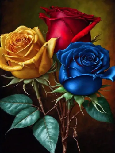 Diamond Painting Three Color Roses*