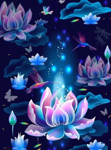 Diamond Painting Lotus And Birds*