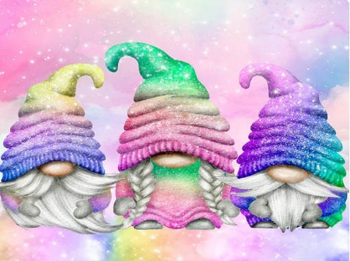 Diamond Painting Rainbow Gnomes*