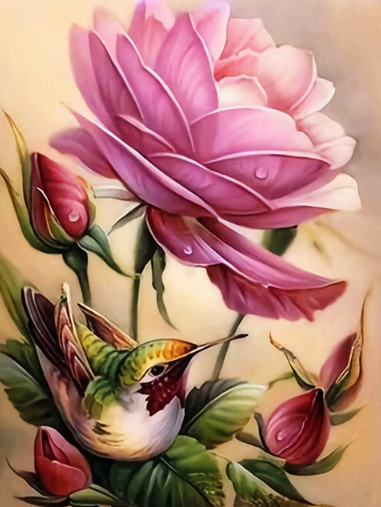 Diamond Painting Bird And Roses*