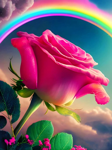 Diamond Painting Rainbow Rose*
