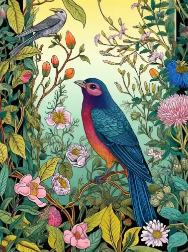 Diamond Painting Birds And Flowers*