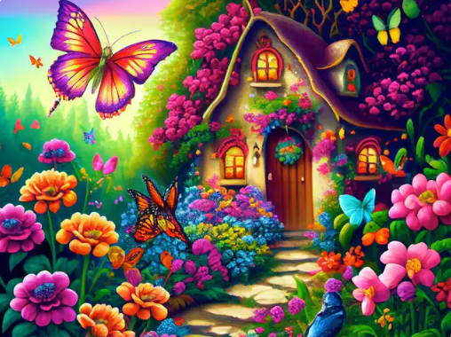 Diamond Painting Butterfly Cabin*