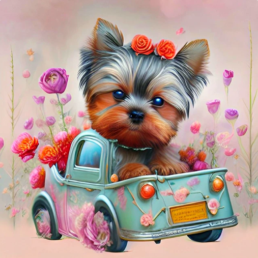 Diamond Painting Yorkshire Dog*