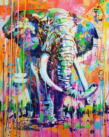 Diamond Painting AB Drills Elephant Colorful Painting*