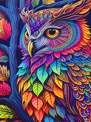 Diamond Painting AB Drills Color Owl*
