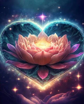 Diamond Painting AB Drills Lotus Heart*