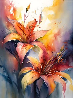 Diamond Painting AB Drills Lily Watercolors*