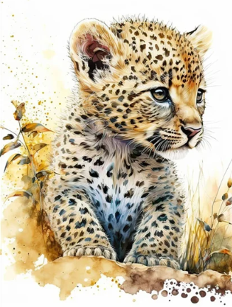 Diamond Painting Leopard Baby*