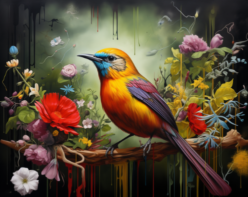 Diamond Painting Bird And Flowers*
