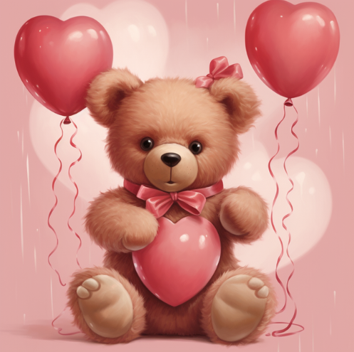 Diamond Painting Nalle Hjärtan*
