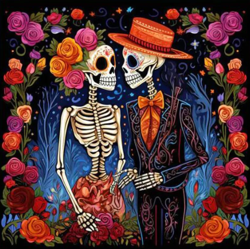 Diamond Painting Skelton Couple*