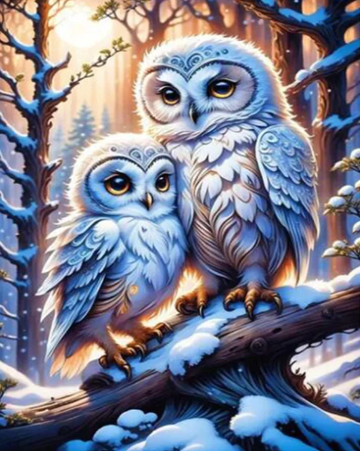 Diamond Painting Vinterugglor*