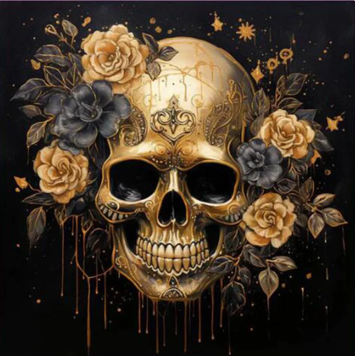 Diamond Painting Golden Skull*