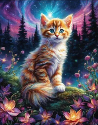 Diamond Painting Katt Norrsken*