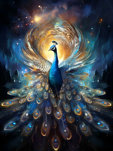 Diamond Painting Påfågel*