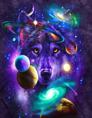 Diamond Painting Wolf Galaxy*