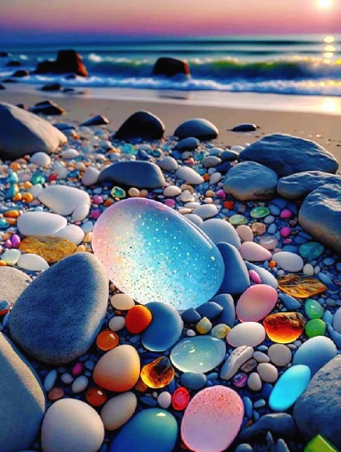 Diamond Painting Beach Stones*