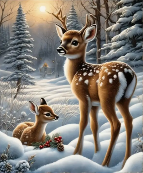 Diamond Painting Deers Winter*