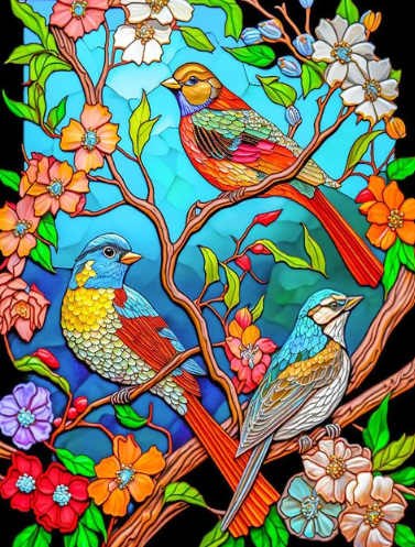 Diamond Painting Birds In Tree*