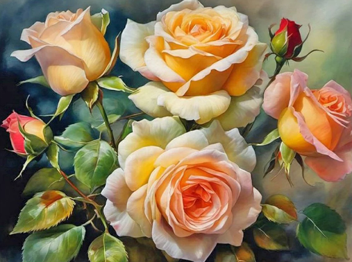 Diamond Painting Cream Roses*