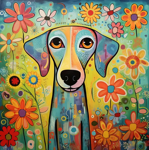 Diamond Painting Abstract Dog*