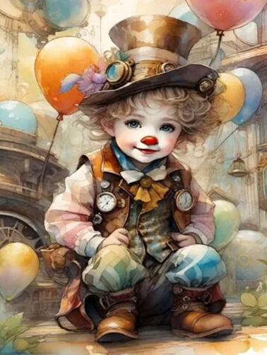 Diamond Painting AB Clown Boy*