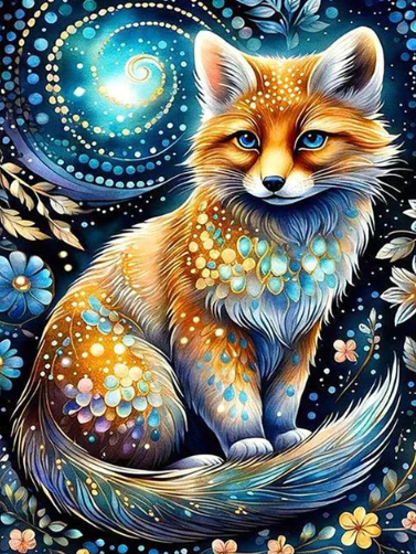 Diamond Painting AB Fox Flowers*