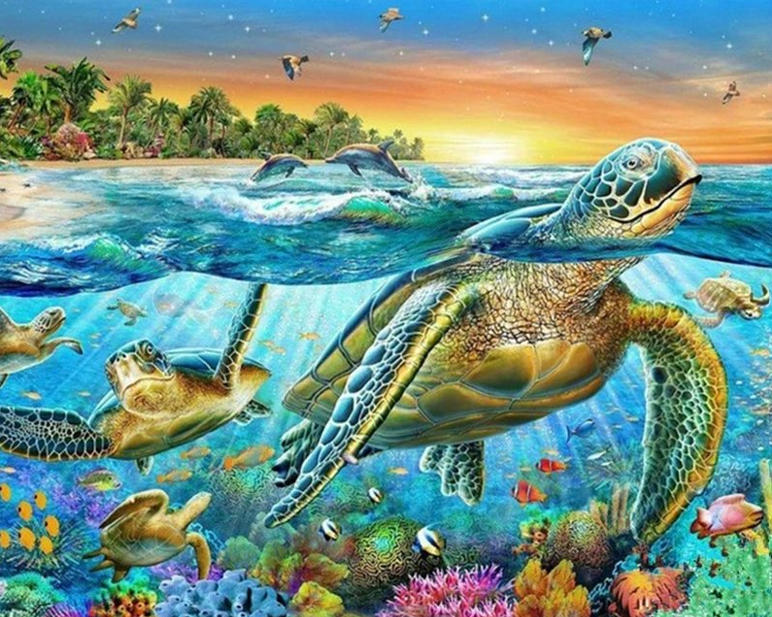 Diamond Painting Sköldpaddor*