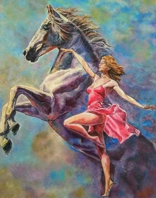 Diamond Painting Woman And Horse*