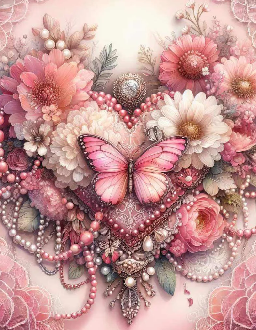 Diamond Painting Butterfly Flowerheart*