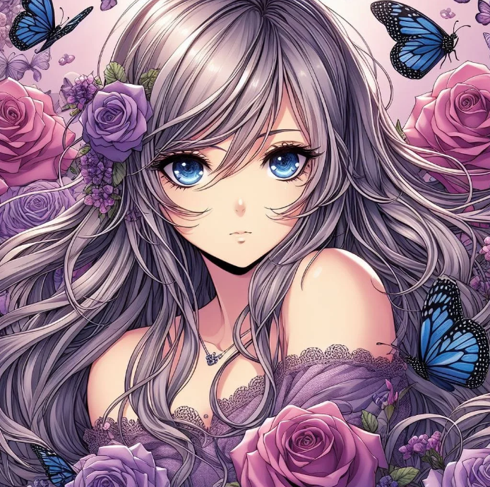 Diamond Painting Manga Flower Girl*