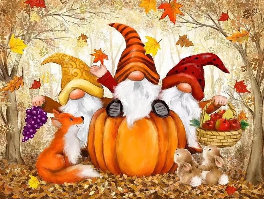 Diamond Painting Autumn Gnomes*