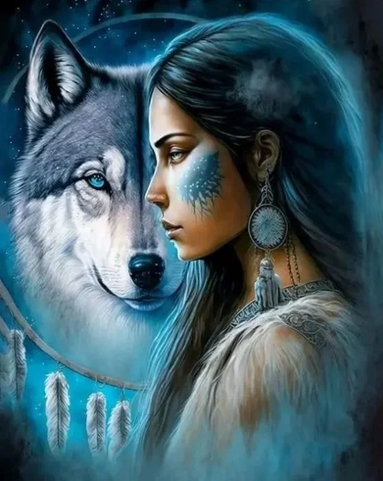 Diamond Painting Beauty And Wolf*