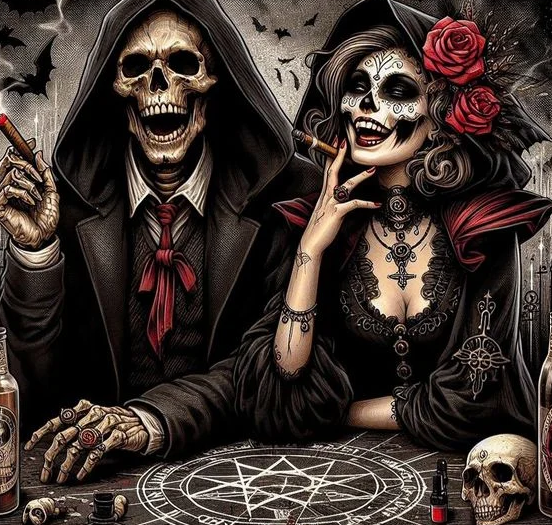 Diamond Painting Skull Couple*