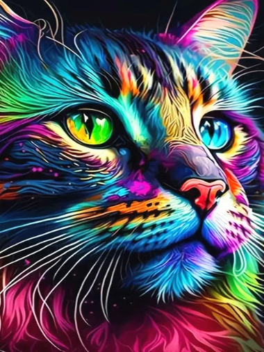 Diamond Painting Fairy Dust Drill Color Cat